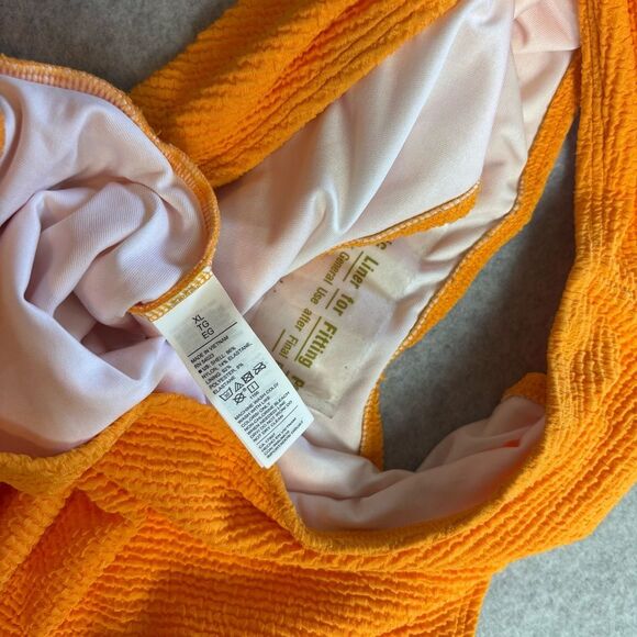 Old Navy Textured Cutout One Piece Swimsuit Citrus Orange Size XL NEW - Picture 12 of 13